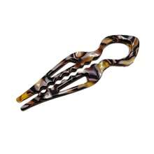 Acetate U-Shaped Double-Prong Hair Stick, Women's Daily Bun Fixing Hair Accessory - Multicolor - View 12
