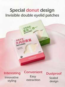GUOXIAONIU 400PCS Invisible Eyelid Tape, Instant Bigger Eyes, Works For All Eye Shapes, Non-Reflective Before & After Makeup, Invisible With Eyes Closed, 12H Oil Sweat Resistant, Beginner Friendly - Multicolor - View 11