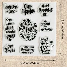 Thanksgiving Autumn Transparent Silicone Stamps, Turkey, Pumpkin, Rabbit, Autumn Text Pattern Rubber Stamps, Suitable For Greeting Card Making, Scrapbooking, DIY Paper Crafts - Thanksgiving-1 - View 10