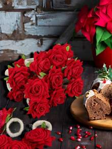 1pc/8pcs Rose Napkin Rings, Floral Napkin Holders, Farmhouse Style Wedding Holiday Table Decor, Suitable For Banquet Restaurant Hotel - Multicolor - View 3