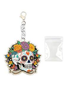 Keychain, Bag Charm, Hanging Accessory, For Bags Or Keys, Skull, Flower, Cat, Girls, Students, Casual Outing, Halloween, Christmas, Gift - Multicolor - View 11