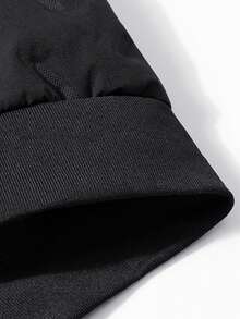 Men's Hooded Quilted Padded Jacket, Thick Fleece Lining, Warm Zipper Casual Jacket, Autumn/Winter - Black - View 9
