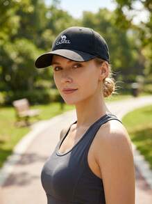 Women's Baseball Cap, Sun Protection Sports Hat, Breathable Tennis Visor Cap - Black - View 2