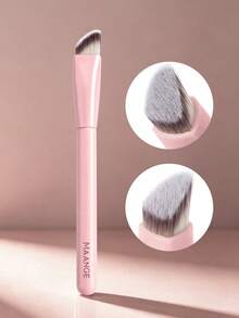 MAANGE 3pcs Makeup Tool Set Including 2 Face Makeup Brushes (Foundation Brush, Highlighter Brush) + 1 Makeup Sponge, Gift For Women And Girls, Travel Makeup Brush Set/Accessories - Pink - View 4