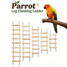 1pc Natural Wood Bead Climbing Ladder 5-Step 7-Step 9-Step 11-Step Bird Toy Parrot Climbing Ladder Bird Climbing Ladder Bird Supplies Bird Training Supplies Bird Cage Accessories Suitable For Small And Medium Birds Parrots - Style A - View 2