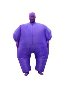 Halloween Christmas Party White & Purple Inflatable Costume, Unisex Inflatable Costume, Personalized Holiday Outfit Inflatable Costume, Blower Included, Battery Not Included - Purple - View 3