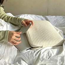 X Milania 1件裝 Ins 風格簡約軟質黑白筆電包平板保護套 返校季 - 白色 - 查看 2