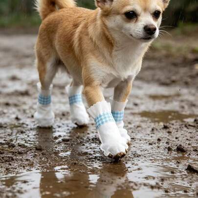 20 stuks wegwerphondenhokken, stofvrije, modderbestendige, waterdichte hondenhokken voor buitenwandelingen, geen noodzaak om poten af te vegen, huisdierbenodigdheden