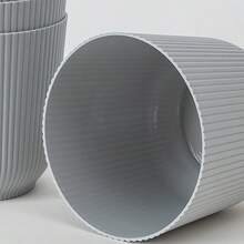 Thickened Slouchy Desktop Vertical Stripe Round Plastic Hydroponic Planter For Butterfly Orchid And Snake Plant, Anti-Ceramic Flower Pot, Minimalist Versatile Matte Solid Color, Suitable For Living Room, Bedroom, Office, Windowsill, Succulents And Pothos, Large And Small Sizes Available - Minimalist Flower Pot - View 12