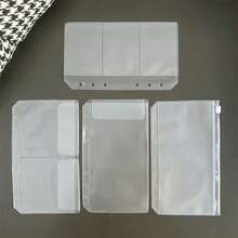 20/10/5/1pc A6 Size 6-Hole Budget Cash Envelopes, Transparent Zipper Binder Pockets, Waterproof PVC Document Storage Bags For 6-Ring Budget Binder - Sets - View 12