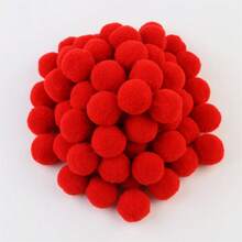 Christmas Colourful Red Pompoms 10-50mm Large And Small Pom Poms Fuzzy Puff Balls Assorted For DIY Arts And Craft Creativite Home Party Christmas Halloween Valentine's Day Decorations - PM - View 17