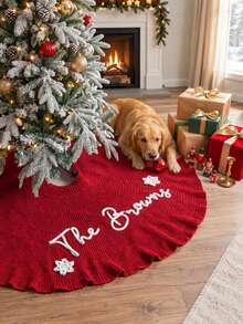 Personalized Christmas Tree Skirt, Family Christmas Tree Skirts, Custom House Warming Gift, Christmas Home Decor, Christmas Decorations - Multicolor - View 5