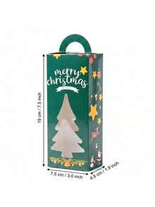 4pcs/Set Christmas Favor Boxes With Handle Centerpieces, Christmas Gift Boxes With Tree Window For Gift, Holiday Treat Boxes For Christmas Party Favors - Multicolor - View 8