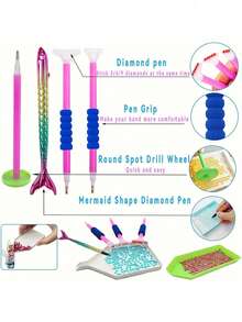 Kit de pintura de diamantes 5D con herramientas - Juego de manualidades completo que incluye bandeja de diamantes, caja de bordado y rodillo de cuentas - Adecuado para entusiastas del arte de diamantes, nuevo kit de pintura de diamantes - Multicolor - Ver 7