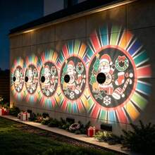 1/2/4PCS Solar Powered Santa Claus Projection Wall Light, Holiday Lighting Solar Garden Lamp, Light Sensing Function LED Decorative Light, Waterproof Santa Claus Pattern Landscape Projection Light, Detachable And Replaceable Film Design, Automatic Night Sensing Decorative Light, Garden Patio Villa, Christmas And Holiday Party Decoration - white light - View 2