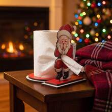 Creative Multi-Style Christmas Tissue Holder Ornament Snowman Reindeer Santa Claus Holiday Wooden Atmosphere Decorative Item, Holiday Decoration Tissue Holder Storage Ornament - 1PC - View 4