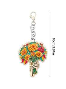 Keychain, Bag Charm, Hanging Accessory, For Bags Or Keys, Skull, Flower, Cat, Girls, Students, Casual Outing, Halloween, Christmas, Gift - Multicolor - View 10