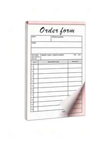 2/5 Packs Thanks Receipt Book With Cardboard, 2-Part Carbonless Invoice Order Book, Small Business Receipt & Invoice Book, Business & School Supplies, Back To School - Consolidated Order - View 5