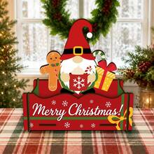 Santa Claus Pattern Wooden Storage Box, Christmas Decoration Wooden Box Organizer, Open Decorative Storage Container, Desktop Farmhouse Home Decor, Christmas Gift For Family And Friends - Multicolor - View 2