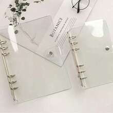 1 A7 A6 M5 Size Glitter Star Transparent Leaf Binder, Laser Holographic Binder, Transparent Inner Page Refills, PP Material Refills, PET Transparent Sticker Book, Binder Set, Notebook Set, Transparent Sticker Book - Multicolor - View 6
