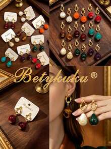 2pcs European And American Fashion Simple Elegant Water Drop Pendant Earrings For Women Daily Wear Jewelry Gift - Teardrop Earrings - View 7
