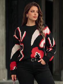 Women's Autumn/Winter Long Sleeve Crew Neck Pullover Casual Vintage Blouse - Multicolor - View 6