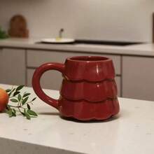 1pc Christmas Tree Ceramic Mug, 300ml/10.14oz Minimalist Style Christmas Theme Coffee Cup Milk Cup, Suitable For Christmas Holiday, Office Gathering, Cute Christmas Gift - Multicolor - View 9