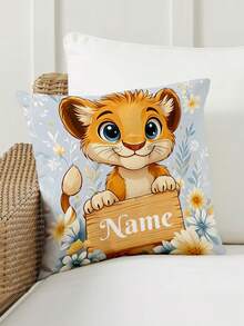 1pc Customized Personalized Text Print Pillowcase, Double-Sided Print Pillowcase, Suitable For Mother's Day/Father's Day/Thanksgiving/Teacher's Day, Can Create Your Own Photo Pillowcase, Great Gift For Family, Friends And Yourself - Dusty Blue - View 3