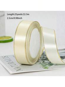 2 Rolls Double-Sided Satin Ribbon, Packaging Ribbon, Scrapbooking Supplies, Craft Materials, White Ribbon, Wreath Making Materials, Birthday Party Supplies, Rolled Ribbon, Balloon Ribbon, Christmas Ribbon, Liston Satinado 4cm, Listones, Decorative Bows - Multicolor - View 5