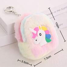 Children's Cute Cartoon Coin Purse, Girls' Mini Creative Backpack-Shaped Zipper Coin Bag Wallet, New Cross-Border Unicorn Cartoon Coin Purse, Children's Cat Plush Cute Coin Purse, Key Chain Bag Card Holder - Multicolor - View 8