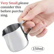 1pc Stainless Steel Milk Frothing Pitcher, Coffee Latte Art Milk Cup - Multicolor - View 3