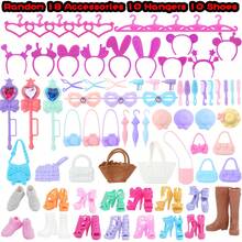 50pcs Doll Clothes & Accessories Set, Including 2 Princess Dresses, 3 Skirts, 2 Swimsuits, 2 Shorts, 3 Casual Outfits, 18 Accessories, 10 Hangers, 10 Pairs Of Shoes, Gift Box Set For 11.5 Inch Dolls (Doll Not Included) - Multicolor - View 8