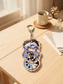 1pc/4pcs Aesthetic Gaming Anime Acrylic Keychains, Popular Strategy Mobile Game Cute Chibi Standee Pendant 2-In-1 Art Series, 2D Chibi Aesthetic And Mobile Game Character Enthusiast Gift - Multicolor - View 6
