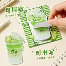 Ins Cartoon Beverage Sticky Notes, Student Reusable Memo Pads, Cute Highly Attractive Stationery Decoration, Multi-Use - A - View 6