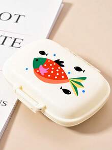 Small Medicine Box With Retro Fish Pattern, Retro Medicine Box, Portable Minimalist Medicine Box, Medicine Storage Box With Compartments, Suitable For Family And Travel, Portable Travel Mini Medicine Box, Divided Travel Medicine Storage Box, - Multicolor - View 14