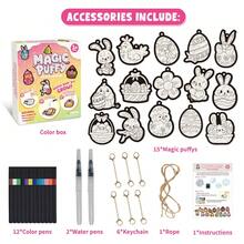 Magic Puffy Paint 3D Art,Cute Bunny Theme,Ages 4-10 Mess-Free Paint By Number Craft For Kids,DIY Color & Inflate Activity, Creative Holiday Gifts Suitable For Boys And Girls - Multicolor - View 8