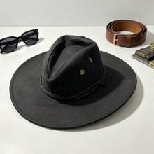 1pc Unisex Western Cowboy Hat, Sun Protection Jazz Hat, Suitable For UK Summer Sunshade, Suitable For Outdoor Activities, Horse Riding, Resting, Party, Photography, Foldable And Easy To Carry - Cowboy Hat - View 2
