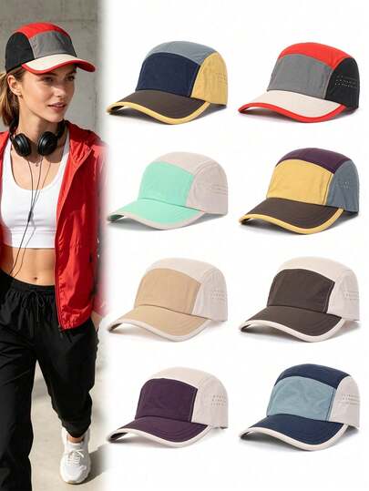 1pc Colorblock Washed Soft Crown Baseball Cap, Silver Rhinestone Trim With Pink Heart Embroidery, Gentle Contrast Color, Back Side Light Pink English Embroidery Accent, Soft Light Color Palette Flattering Skin Tone, Curved Brim To Shape Face, Adjustable Fabric Buckle, Korean Style Girl Daily Outing Fresh Versatile Sun Protection Baseball Cap