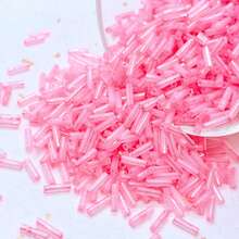 30g/Pack, Approx. 900pcs Colorful Long Tube Glass Beads, Suitable For DIY Fashion Bracelets, Necklaces, Jewelry Making - 3mm AB Straight Tube 12 Colors 30g - View 23