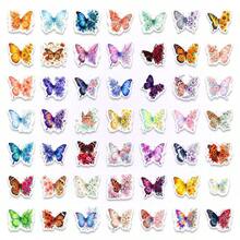 50Pcs Colorful Butterfly Graffiti Stickers, Cute Floral Butterfly Decals For Notebook, Skateboard And Water Bottle DIY Decoration - 50 PCS - View 1