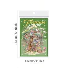 12pcs Creative Forest Library Theme Stickers, Vibrant Colors & Exquisite Illustrations, Multi-Functional Scrapbook Stickers For Decorating Art Journals, Card Making, Handmade Art DIY Stickers, Holiday Gift - Sticker - View 2