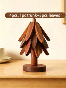 "Insulated Tree" Solid Wood Heat-Resistant Mat - High-Temperature Resistant Table Mat, Solid Wood "Christmas Tree" Shaped Coaster/Cast Iron Pot Mat; High-Quality Coaster With Dual Function Of Home Decor And Tableware Mat, Suitable For Kitchen Decor And Christmas Home Decoration. Applicable Scenes Include Home Decor (Including Autumn, Christmas And Daily Styles), Office Decor, Girls Birthday Decor And Bedroom Wall Decor. - Multicolor - View 9