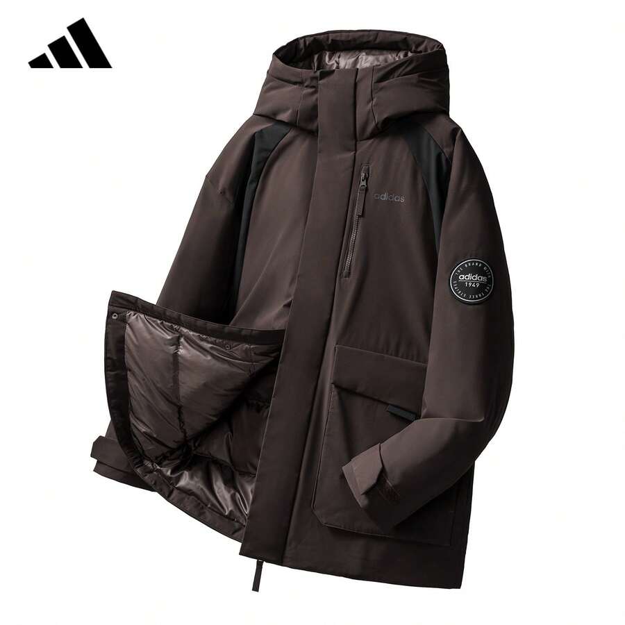 Adidas/Adidas Authentic 2026 Men's Casual Retro Windproof Classic Warm Down Jacket KB5661 - Brown - View 1