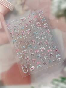 1 Sheet Christmas Nail Stickers, Gold Foil Bow & Snowflake Design, Self-Adhesive Nail Art Decorations For Winter - Multicolor - View 14