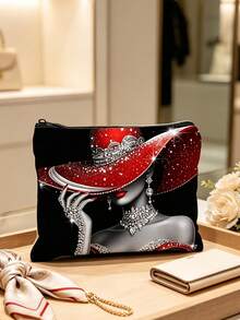 2D-Print Storage Pouch, Reusable Cosmetic Organizer, Lightweight Organizer For Cosmetics And Toiletries, Zippered Makeup Bag, Lightweight Coin Purse, Storage Pouch. - Multicolor - View 3