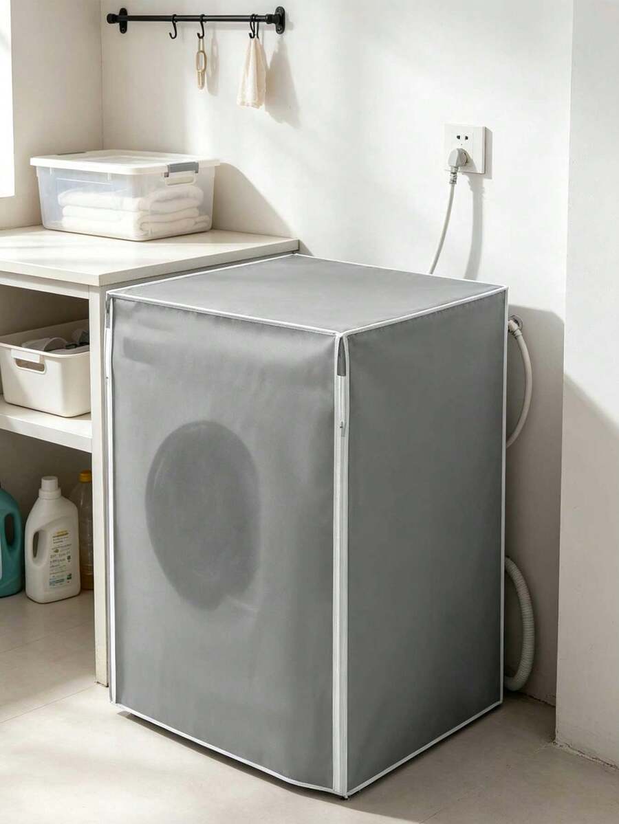 Solid Color Sun Protection Washing Machine Cover, Home Washing Machine Drum Cover Towel, Suitable For Washing Machine Dust Protection, Protective Cloth, Dryer Cover, Reusable Laundry Balls, Best Choice For Gifts To Friends And Family, Mother's Day Gift, Valentine's Day Gift - Multicolor - View 1