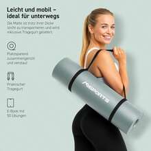 Gymnastikmatte Premium - rutschfeste Fitness- & Yogamatte - steingrau - Übersicht 3