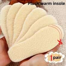 Warm Plush Shoe Insoles, Soft Memory Foam Shoe Pads, Trimmable Warm Shoe Insoles; Suitable For High Heels And Flat Shoes, Sweat-Absorbent And Breathable, Washable And Replaceable, Suitable For Winter, Travel And Daily Wear - Multicolor - View 3