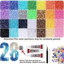 40pcs/28pcs/24pcs Colorful Resin Rhinestone Set, Jelly AB Flat Back Rhinestones, Handmade DIY Materials, Suitable For DIY Phone Cases, Clothing Rhinestone Decoration, Christmas Gifts, Multi-Color Rhinestone Material Pack - Sets - View 9