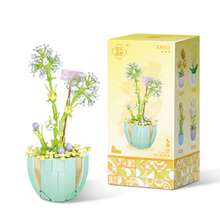 302PCS Dandelion Flower Building Blocks Set, Miniature Small Particle Potted Plant Bonsai Model, DIY Realistic Floral Desktop Decor - 1 Item - View 5